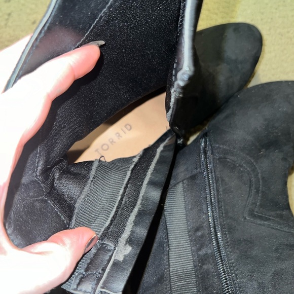 TORRID size 6.5w black suede midi boot - Picture 2 of 4